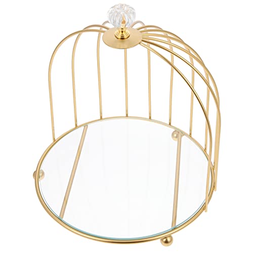 DOITOOL Storage Cage Cupcake Stand Bird Cage Shaped Cake Stand Metal Dessert Display Plate Cupcake Fruit Dishes for Birthday Wedding Party Supplies Pastry Display