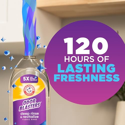 ARM & HAMMER Odor Blasters Deep Rinse and Revitalize Fabric Rinse, Laundry Additive, Eliminates Sweat and Musty Odors, Fresh Burst Scent, 50 fl oz - Image 5