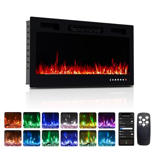 ROVSUN 36 Inch 2-in-1 Fireplace