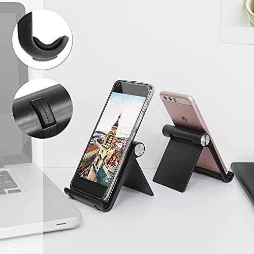 Mayten Iphone Stand Foldable Cell Phone Stand For Desk Portable Iphone Holder Compatible Iphone 12 11 Pro Xs Max,Ipad Mini,Tablets(7-10"),Multi-Angle Universal Mobile Phone Stand (Black) #TOP3