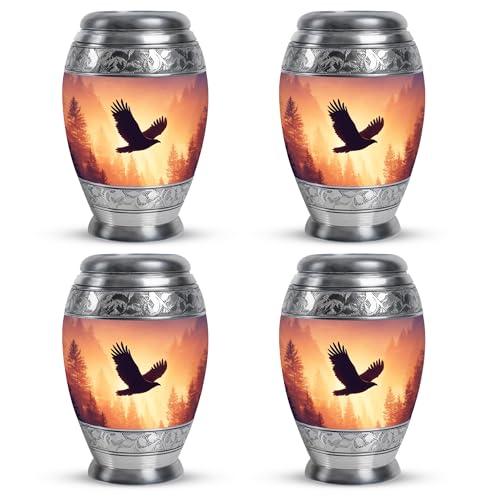 Image of Eagle Urn Keepsake Funeral Urn for Ashes for Women & Men 3 Inch 4 Qty | Small Burial Urns for Male Cremation Urns for Adult