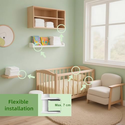 Miniatura 7 de Taktark Soporte Camara Vigilancia Bebe Soporte Vigilabebes, Compatible Con Babyphones Con Tornillo 1 4 Y Cámaras De Bebé Con Base O Soporte Independiente
