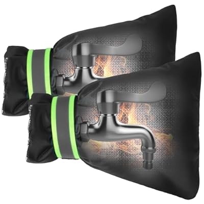 Outdoor Faucet Covers for Winter Freeze Protection, Kanosan 8.3"H X 6.7"W Thickened Reflective Outside Spigots Covers Hose Bib Insulated Sock for Winter Cold Weather, 2 Pack Black