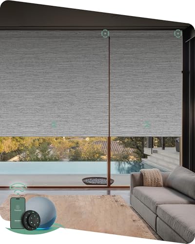 Yoolax Motorized Blinds with Remote, 100% Blackout Smart Blinds Custom Size