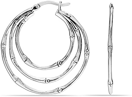 LeCalla Sterling Silver Jewelry Light-Weight Antique Hoop Earring for Women