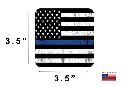 Blue Lives Matter Drink Coaster Set Gift For Police Officer Department Thin Blue Line Home Kitchen Bar Barware #TOP3