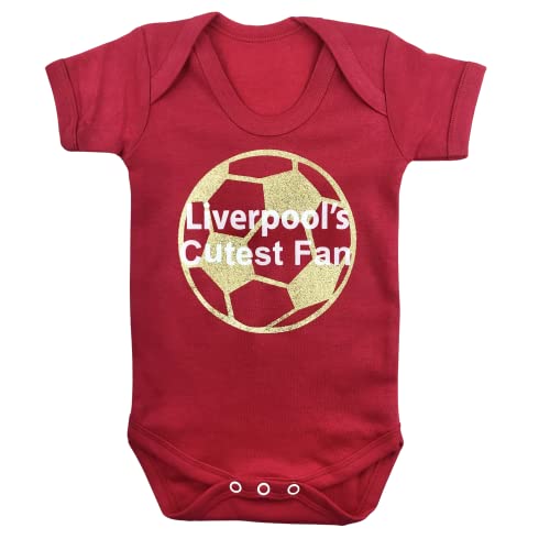 Liverpool Football Newborn Baby Bodysuit, Cutest Fan Red Romper (12-18 Months)
