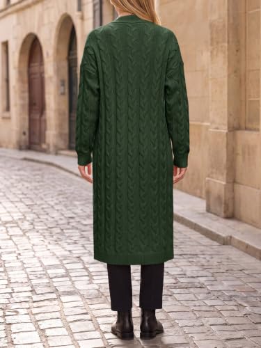 Image of Womens Long Sleeve Cardigan Sweaters Oversized Open Front Maxi Coat | Trendy Casual,Lapel,Knitted Coatigan,Soft Warm,Overcoat Pocket,2026 Fall Winter,Work Office,Going Out