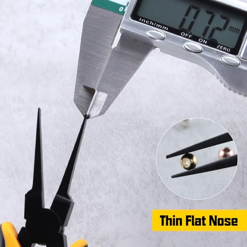 Image of 5 Inch Flat Nose Pliers Smooth Jaw, Jewelry Beading Pliers Thin Flat Nose for Jewelry Making, Handcraft Making, PCB Board Repairing