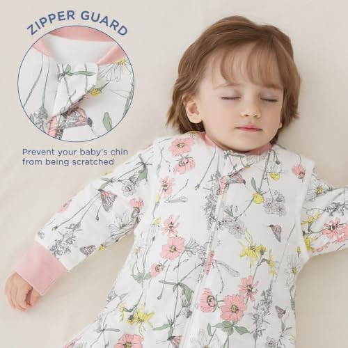 Image of Duomiaomiao 2.5 TOG Baby Sleep Sack 100% Cotton Winter Long Sleeve Baby Wearable Blanket, Super Warm Quilted Comfy Toddler Sleeping Sack