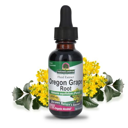 Natures Answer Oregon Grape Root with Low Organic-Alcohol 1oz Extract | Supports Overall Wellness | Vegan Non-GMO Gluten Free Kosher | Single Count