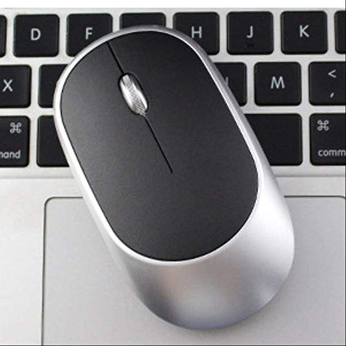 Ratón inalámbrico recargable de 2.4G con clics silenciosos en color gris elegante para portátil