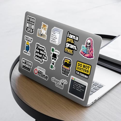 Image of Funny Tech Coding Stickers Pack | Premium Waterproof Vinyl Laptop Stickers | Programmer, Developer, Hacker & Geek Decals | Scratch Resistant for Laptop, MacBook, Water Bottle, Phone, Journal