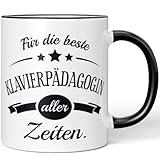 JUNIWORDS Tasse, Für die beste Klavierpädagogin aller Zeiten, Schwarz (6088489)