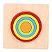 ruiting Puzzle in legno arcobaleno a forma di geometria di puzzle, diverse forme geometriche, in legno, con tavole in legno, rotonde, giocattolo colorato