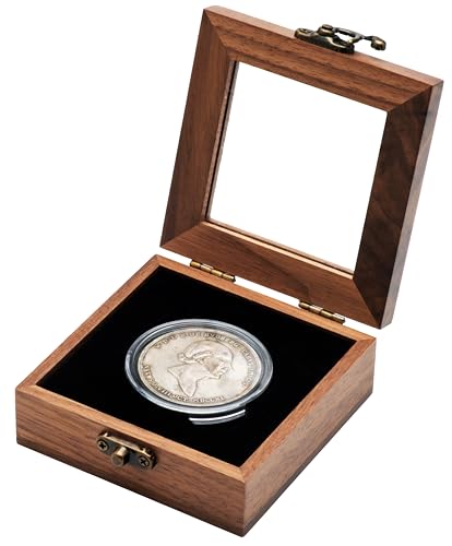 Caja exhibidora de madera para 2 monedas miniatura 4