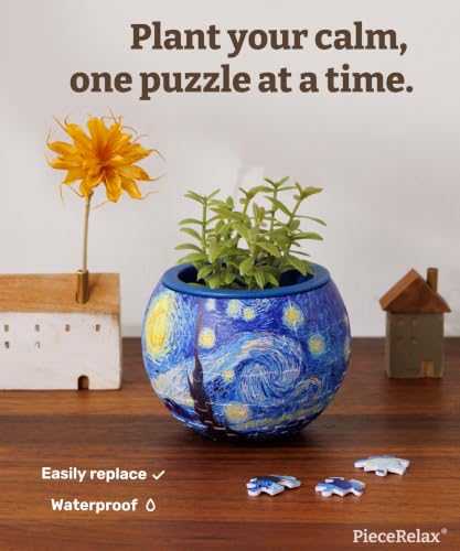 Image of PieceRelax Unique 3D Puzzle Planter - 80 Plastic Pieces [K1153]