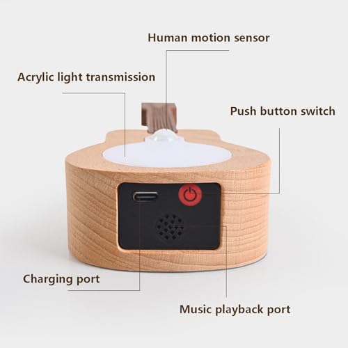 LED madera apliques de pared interior recargable sensor RGB 5