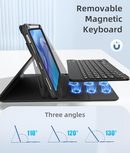 Image of Akkerds for iPad A16 Case with Keyboard - 7 Colors Backlit Keyboard for iPad 10th Generation /iPad Air 11 Inch - Wireless Folio Cover for iPad Air 10.9 Inch /iPad Pro 11 Inch 2022 /2021 /2020 (Black)