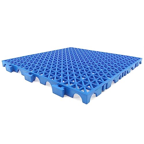 ANTIHUMEDADES Loseta Reforzada PVC Azul (33x33x2cm) - Suelos de Garajes, Lavaderos de Coches, Almacenes. Zonas de Trabajo y Alto Tránsito