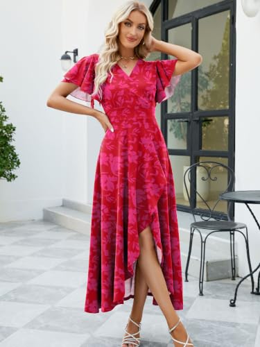 Image of ZZV Formal Dresses for Women Gowns Evening V Neck Wedding Guest Dresses