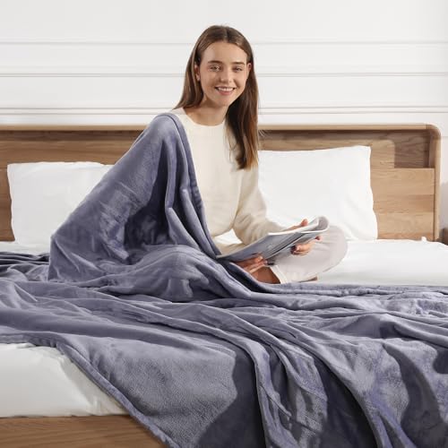 Electric Blanket Full Size Heated Blanket 72''X84'', Purple Heating Blanket Ultra Warm Flannel Electric Heating Blanket with 5 Heat Settings & 10 Hours Auto-Off, Ideal for Grandma Gifts(Lavender)