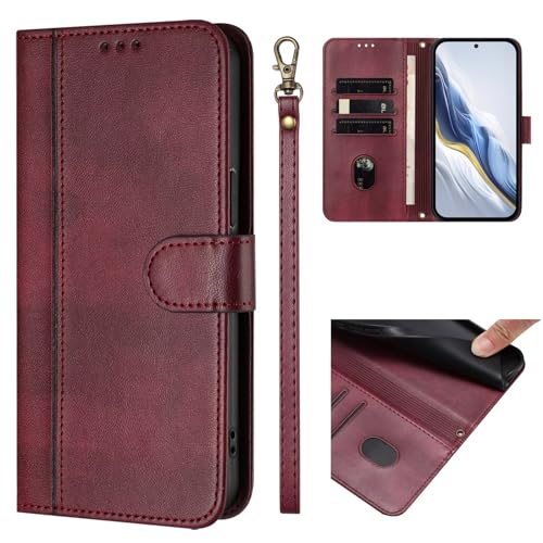 Funda para Huawei P20 Lite,Cuero PU Carcasa,Tipo Libro Flip Case con Tarjetas y Cartera,Soporte Plegable,Cierre magnético,Capa (Rojo)