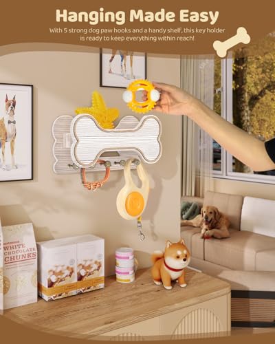 Soporte de correa para perro para pared con estante de cosas 4