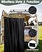 Forzacx 7x6 ft Black Large Car Curtains And Toiletry Bag Camper Van Rear Door Shower Curtains with 4 Pack Magnetic Hooks, Adjustable Outdoor Shower Double Layer Changing Car Cover for Truck Travelling