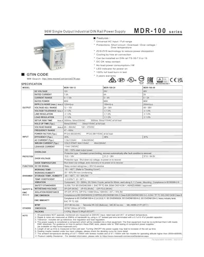 Alimentation MDR-100 évite les pannes électriques de vos modules DIN