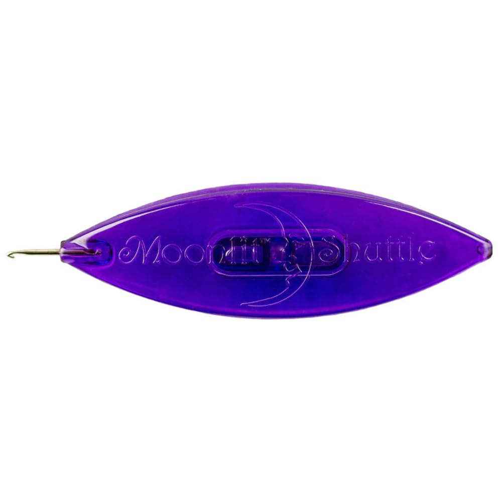 Handy Hands Moonlit Tatting Shuttle with Hook-Amethyst Gem