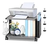 smusei Soporte para impresora, mesa de impresora de 2 niveles, pequeño, de...