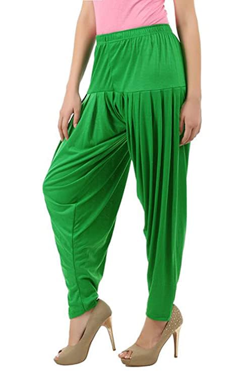 Image of Ultra Soft Rayon Viscose Solid Attractive Pleated Pattern Casual wear Patiala Pants for Womens