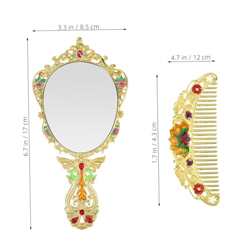 FOMIYES 1 Conjunto Pente De Espelho De Beleza Espelho De Mesa Decorativo Espelho De Vaidade Do Caste