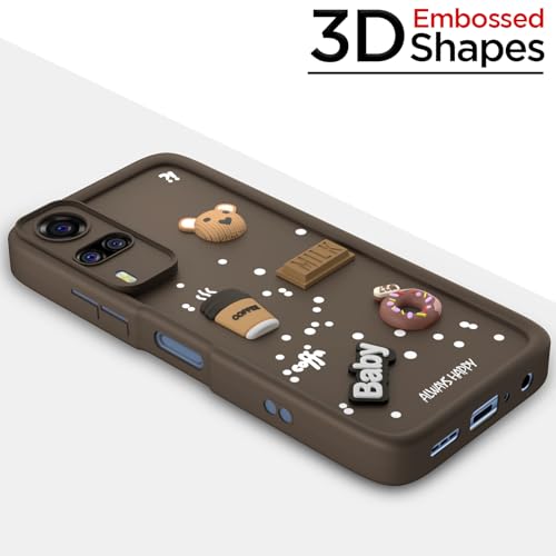 Image of Pikkme Back Cover for Vivo Y31 / Y51 | Cute Fun Cartoon 3D Bear Silicone Full Body Protection Bumper Case (Brown)