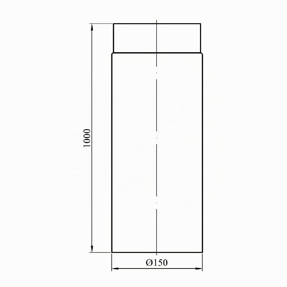 Kamino-Flam 331820 Tubo Camino, Nero, 15x0.2x100 cm