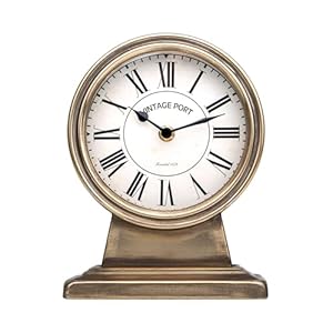 NIKKY HOME Vintage Gold Mantle Clock, Silent Non-Ticking Battery Operated Rustic Table Desk Shelf Clock for Living Room Decor