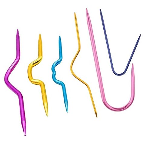 Zuoyou 6 Pieces Colorful Aluminum Knitting Cable Needles Stitch Holders DIY Sewing Tools Cover