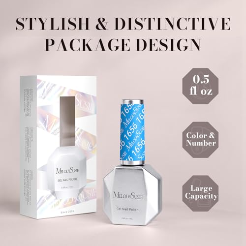 Image of MelodySusie Light Ocean Blue Gel Nail Polish,0.5fl oz Nails Soak Off UV LED Sky Blue Gel Polish Gift for Women Nail Art Manicure Salon DIY Nail Design Decoration at Home-1656