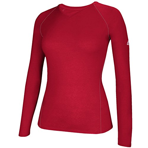 adidas Climalite Womens Long Sleeve Training Tee S Power Red