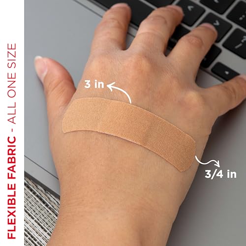 Image of BAND-AID Brand Flexible Fabric Adhesive Bandages, Comfortable Sterile Wound Care and Flexible Protection for Minor Cuts, Scrapes & Burns, A Must for First Aid Kits, Non-Stick Pad, One Size, 100 Count