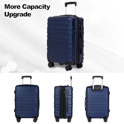 Travel with 3-Piece Luggage Set, Durable Hardshell Suitcases with Wheels, TSA Lock, Blue4