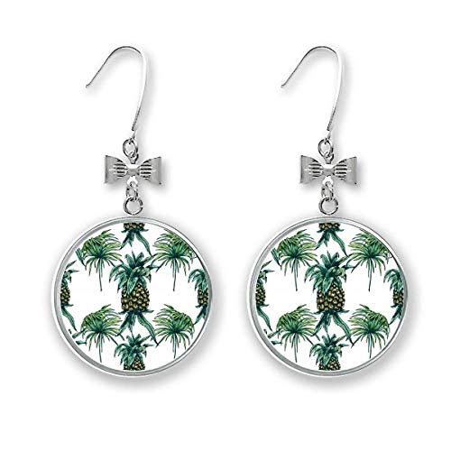 Boucles d'oreilles nœud vert en fruit de pin pour femme