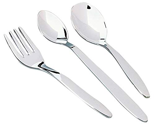 Creative Gifts International 3Piece Children's Feeding Set, Silver
