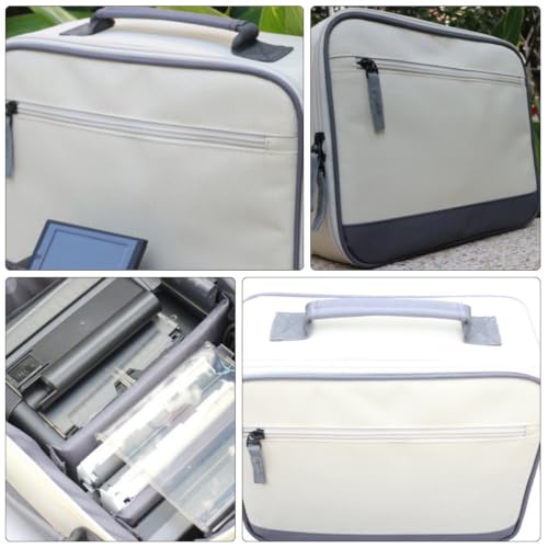 Funda portátil de tela blanca para proyector y accesorios digitales, con cierre adhesivo, ideal para viaje y almacenamiento miniatura 7