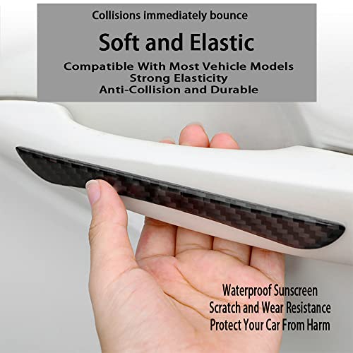 Image of Anti-Scratch Protector Trim,Carbon Fiber Emblem Door Open Rearview Mirror Shell Protector Side Mark Stickers Decals Badge Labeling Sports Decoration Lossless Installtion Accessories 4 Packs
