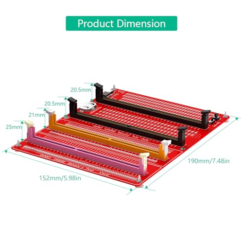 Comprobador de memoria DDR3/4/5 con luces LED y alimentación USB C 4
