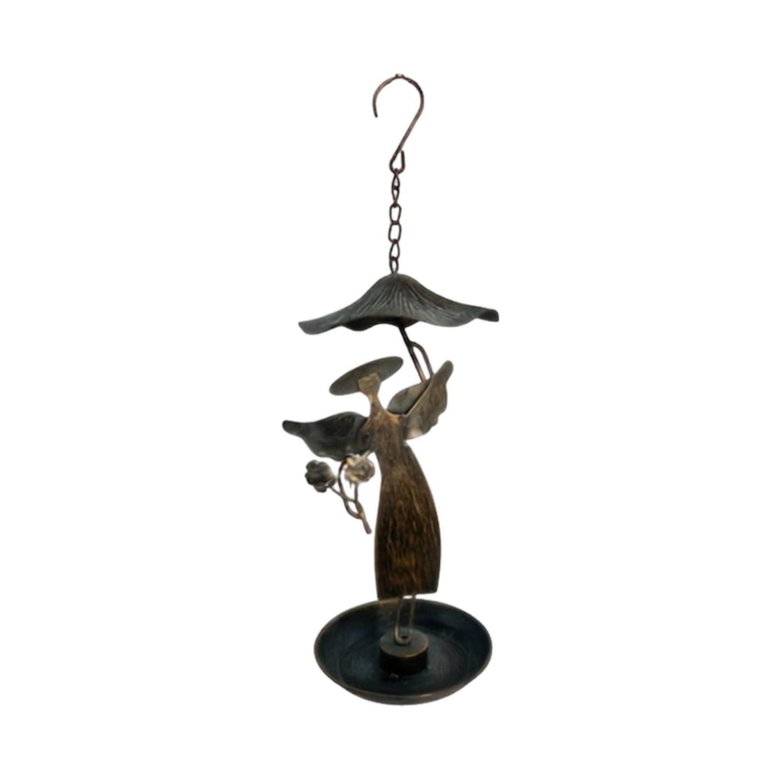 Mangiatoia per uccelli sospesa Porta cibo da esterno resistente agli agenti atmosferici Decorazione del giardino Arte creativa Mangiatoia per uccelli portatile sospesa