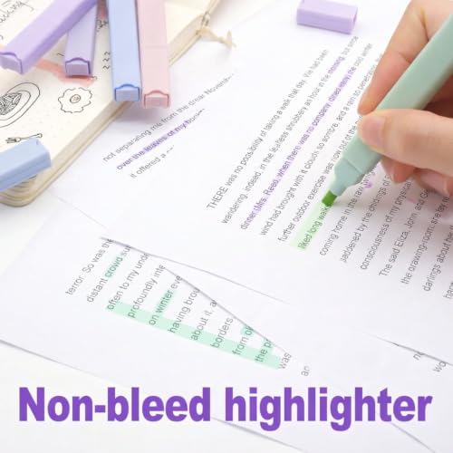 Image of 12 PCS Highlighter Pastel Pen Marker Pastel Assorted Colours, Aesthetic Marker Pens Highlighter Set, Perfect for Diary or Notebook in School,Office Supplies Smooth Writing Quick Dry