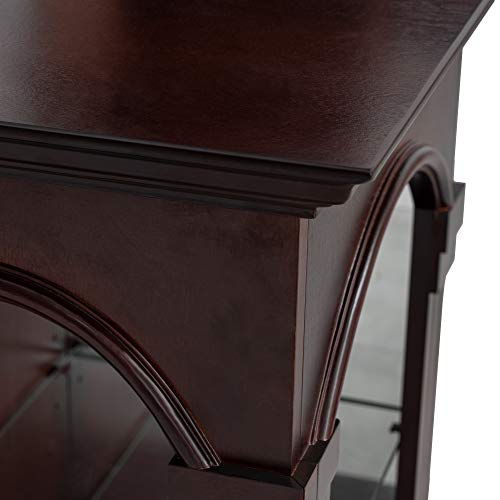 CHADIOR TV Stand for Up to 55\" Entertainment Center for Flat Screen with Tempered Glass Storage Shelves for Living Room, Walnut - Thumbnail 7